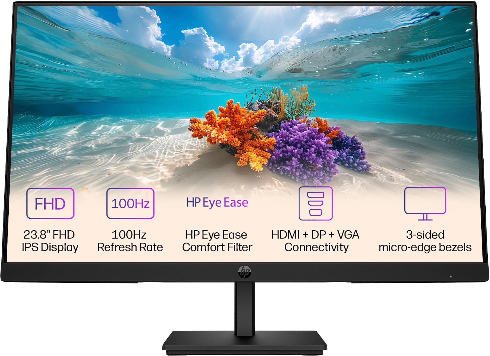 HP Series 3 Pro 24" Full HD IPS LED Monitor (324pf) – 100Hz Refresh Rate | 5ms Response Time