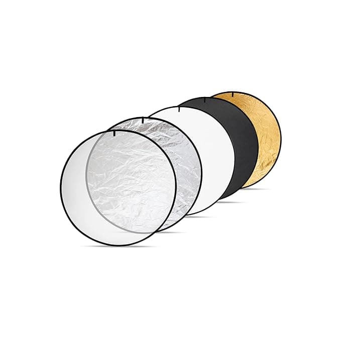 Digitek DRB-5-1 45-Inch 5-in-1 Camera Reflector | 110cm Collapsible Light Reflector with Bag | Translucent, Silver, Gold, White & Black